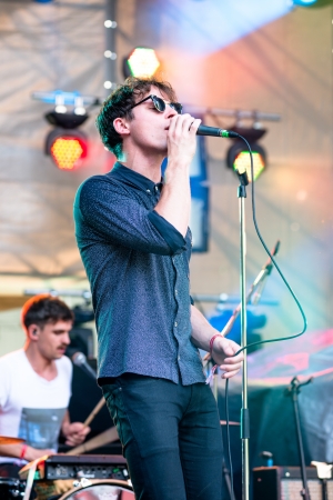 MOSCOW, RUSSIA - 1 JUNE: Tom Burke (Citizens! band) playing on Moscow Ahmad Tea Music Festival. Moscow, 1 June, 2013のeditorial素材