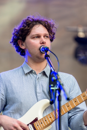 MOSCOW, RUSSIA - 1 JUNE: Joe Newman (Alt-J) playing on Moscow Ahmad Tea Music Festival. Moscow, 1 June, 2013のeditorial素材