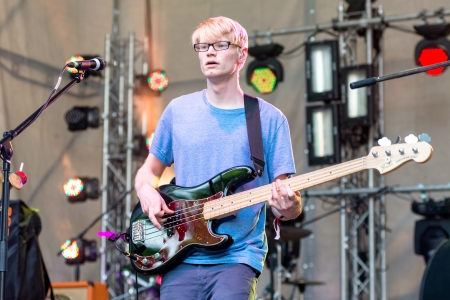 MOSCOW, RUSSIA - 1 JUNE: Gwil Sainsbury (Alt-J) playing on Moscow Ahmad Tea Music Festival. Moscow, 1 June, 2013のeditorial素材