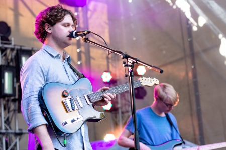 MOSCOW, RUSSIA - 1 JUNE: Joe Newman (Alt-J) playing on Moscow Ahmad Tea Music Festival. Moscow, 1 June, 2013のeditorial素材