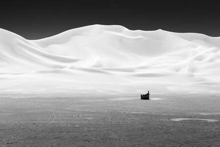 Building in Dumont dunes in California, USAの写真素材