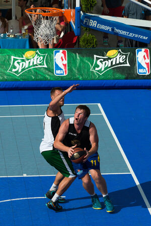 Tallinn, Estonia, August 9, 2014 - Streetball in the center of Tallinn, Estoniaのeditorial素材