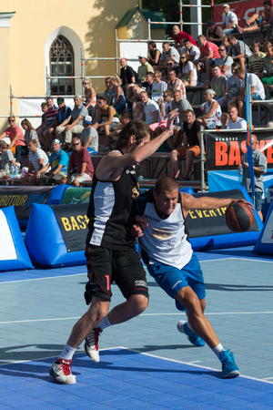 Tallinn, Estonia, August 9, 2014 - Streetball in the center of Tallinn, Estonia. Siim 
Raudla (Webware, Estonia)のeditorial素材