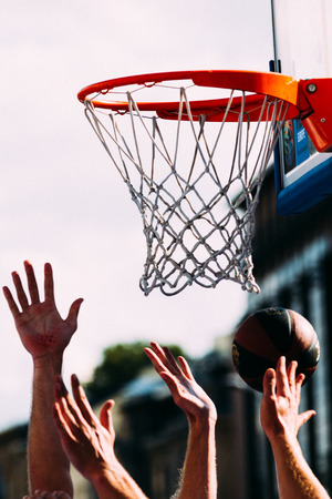 Tallinn, Estonia, August 9, 2014 - Streetball in the center of Tallinn, Estoniaのeditorial素材