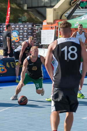 Tallinn, Estonia, August 9, 2014 - Streetball in the center of Tallinn, Estonia. Elgar Tamsalu (fresh meedia, estonia)のeditorial素材