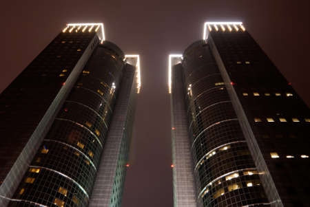 It's a beautiful business building in Taipei city night scenes.
