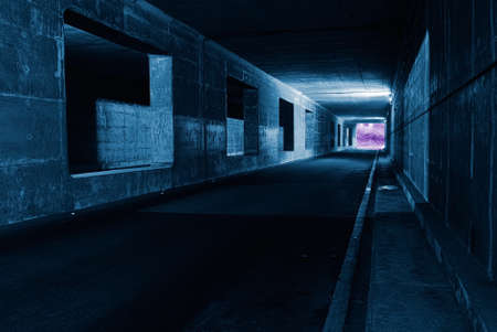 It's a tunnel with weak light. It's a tunnel with weak light.