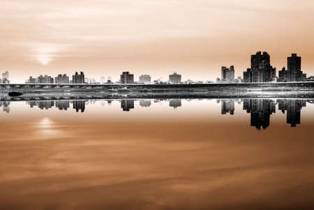 It is a dark and lonely city night.の写真素材