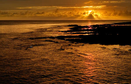 It is beautiful sunset in the ocean.の写真素材
