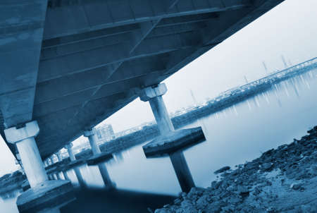 It is a scene under the bridge.の写真素材