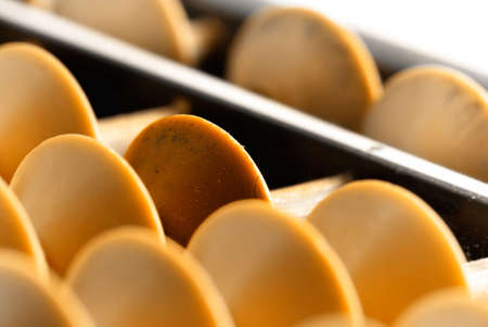 It is an old chinese tool called abacus.の写真素材