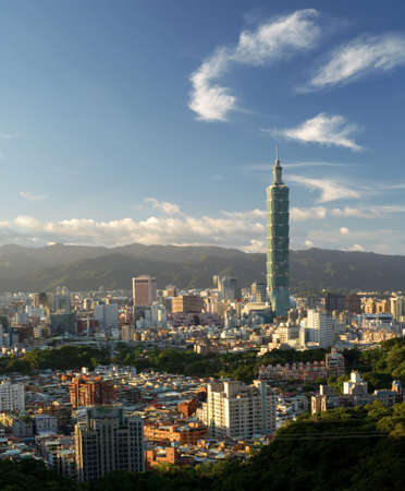 It is a beautiful cityscape in Taipei of Taiwan.のeditorial素材