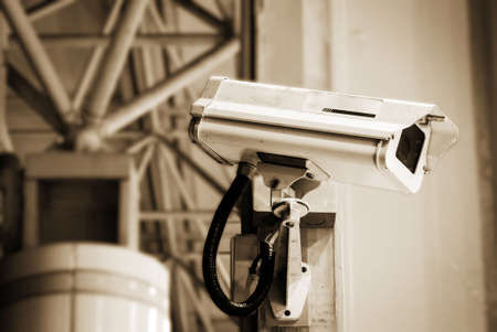 It is a security camera in the public place.の写真素材