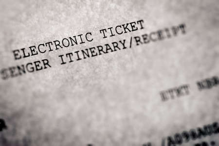 It is a simple black words in white paper electronic ticket.