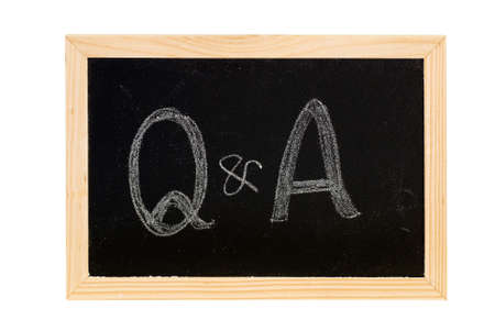 Blackboard was writing white words of "Q & A".の写真素材