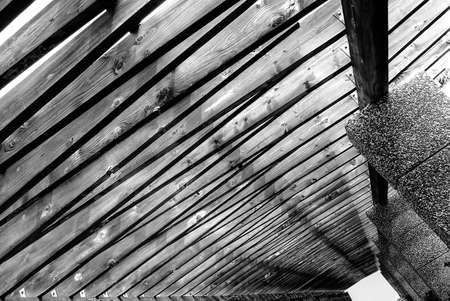 Ancient builds part of roof on the hallway.の写真素材