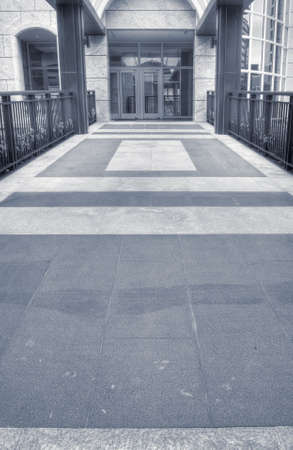 Corridor of architecture building with nobody in modern city.の写真素材