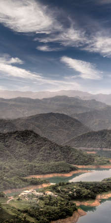 Landscape of rural scenery in vertical panorama.