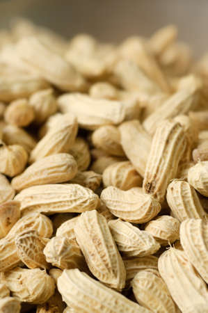 Ripe peanut, yellow color food in marketplace.の写真素材