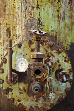 Rusty old machine, closeup image of industry background.の写真素材