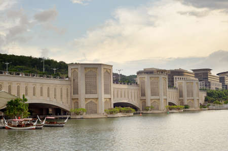 Putra Bridge, famous landmark in Putrajaya, Malaysia, Asia.の写真素材