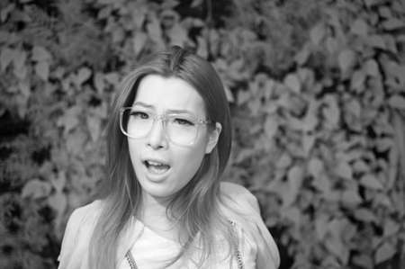 Asian glamour lady, Infrared Photography in black and white tone.の写真素材