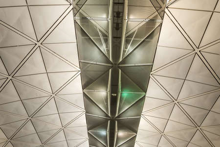 Modern architecture of ceiling in Hong Kong airport.の写真素材
