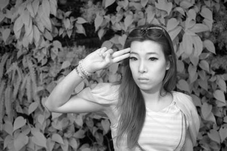 Asian glamour lady, Infrared Photography.の写真素材