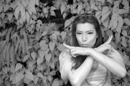 Asian glamour lady, Infrared Photography.の写真素材