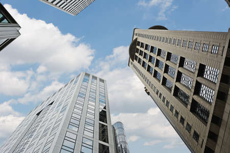 Cityscape with modern office building under sky in Hong Kong, Asia の写真素材