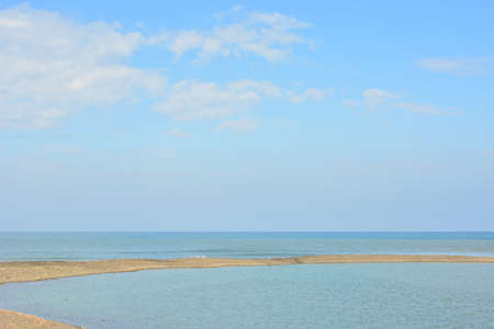 Seascape coastline with blue sky