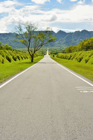 Rural landscape with road in daytime, Hualien, Taiwan, Asia.の写真素材