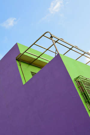 Colorful house iin abstract under blue skyの写真素材