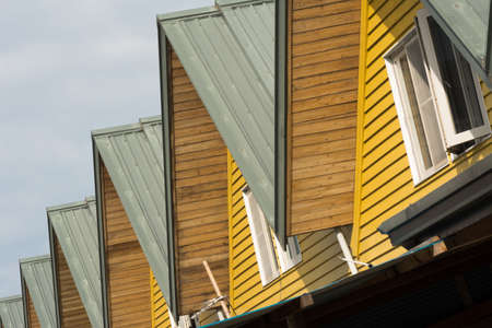 Roofs of houses in row