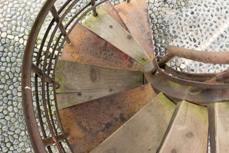 Old rusty staircase with nobody.