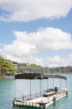 Boat over water at famous attraction, the Sun Moon Lake at Taiwan.