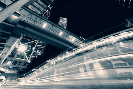 Modern city at nightの写真素材