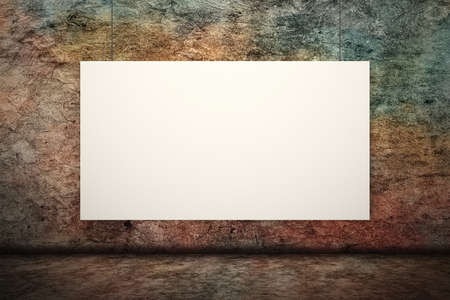 White blank board on wall
