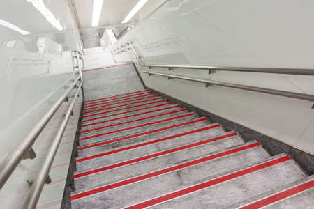 Modern stair with nobody in station.の写真素材