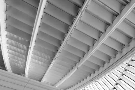 Abstract architecture ceiling of modern building interior in airport, Taiwan, Asia.の写真素材