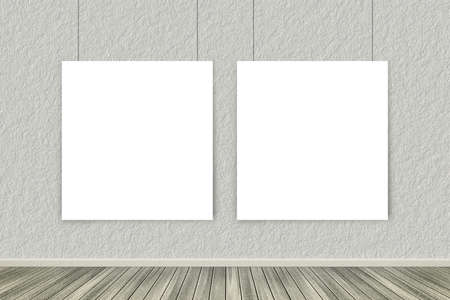 White blank board on wall with nobody.の写真素材
