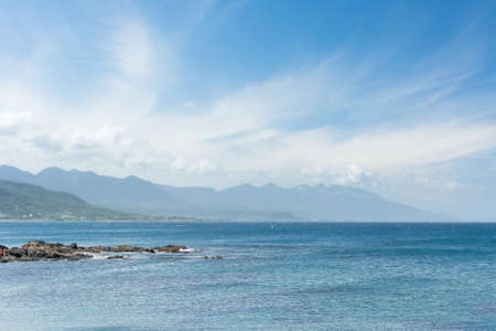 Coastline scenery of coral reefs and waves in Sanxiantai, Chenggong Township, Taitung County, Taiwan, Asia.の写真素材