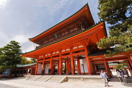 KYOTO, JAPAN - APRIL 19th : Heian Jingu Shrine is one of the famous shrine in Kyoto,  Japan. on 19th April 2014.のeditorial素材