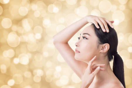 Asian beauty face, concept of glamour, makeup, healthcare etc.の写真素材