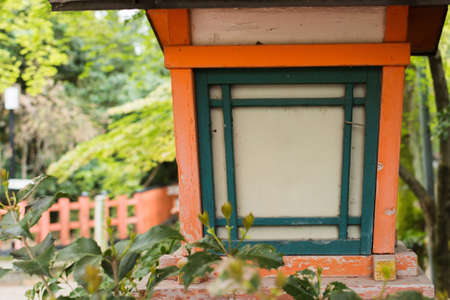 Wood lantern in Yasaka Shrine in Kyoto.の写真素材