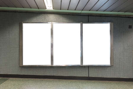 White blank board on wall, concept of advertisement, space, message etc.の写真素材
