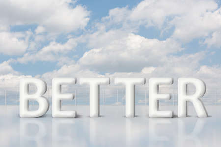 Concept of improve, increase, boost etc. Images with 3d text  and copyspace under sky.の写真素材