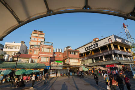 TAIPEI, TAIWAN - November 21th : The streetscape of old streets in Tamsui, Taiwan on November 21th, 2014.のeditorial素材