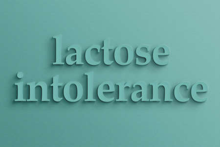 3D text with shadow on wall, lactose intolerance.の写真素材