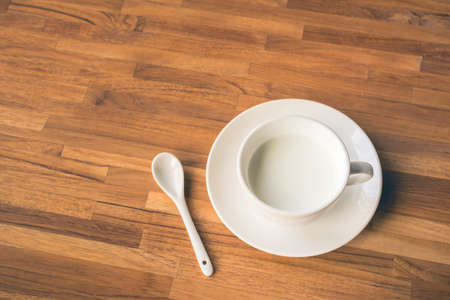 Scene of breakfast with a cup of milk in the morning.の写真素材